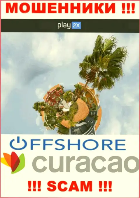 Curacao - офшорное место регистрации мошенников Плэй2 Икс, приведенное на их информационном сервисе