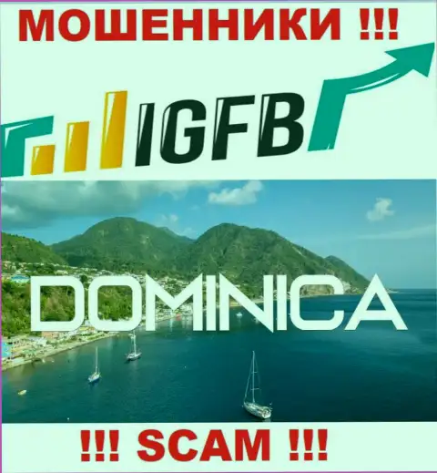 На веб-портале IGFB говорится, что они базируются в офшоре на территории Commonwealth of Dominica