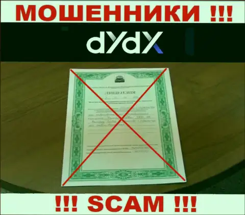 У организации дИдИкс Эксчендж напрочь отсутствуют сведения об их лицензии на осуществление деятельности - циничные internet кидалы !!!