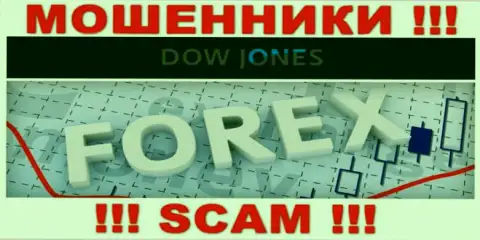 Dow Jones Market заявляют своим клиентам, что оказывают услуги в сфере ФОРЕКС