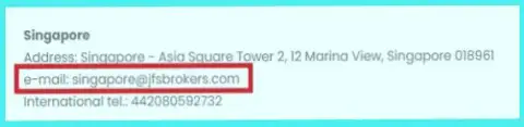Адрес электронного ящика Форекс дилинговой компании ДжейФСБрокерс для биржевых трейдеров в Сингапуре