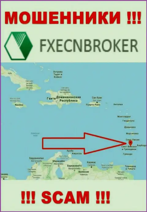 FXECN Broker - это КИДАЛЫ, которые официально зарегистрированы на территории - Сент-Винсент и Гренадины