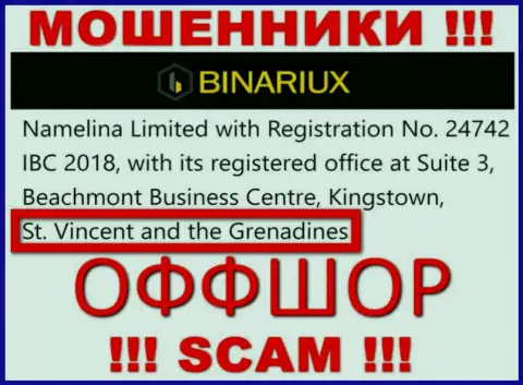 Binariux - это ВОРЮГИ, которые зарегистрированы на территории - Saint Vincent and the Grenadines