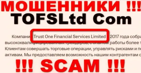 Свое юридическое лицо контора Trust One Financial Services Limited не прячет - Trust One Financial Services Limited