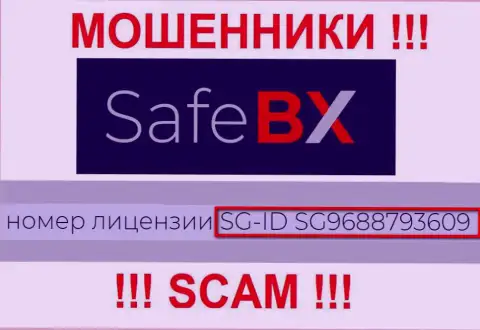 SafeBX, замыливая глаза клиентам, опубликовали у себя на веб-ресурсе номер своей лицензии на осуществление деятельности