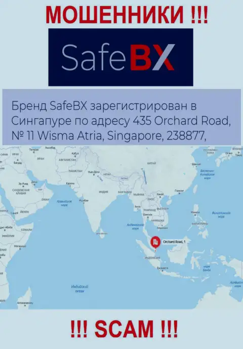 Не имейте дело с SafeBX - указанные шулера осели в оффшоре по адресу 435 Orchard Road, № 11 Wisma Atria, 238877 Singapore