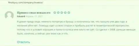 Информационный портал finotzyvy com делится сообщениями пользователей об форекс дилере INVFX