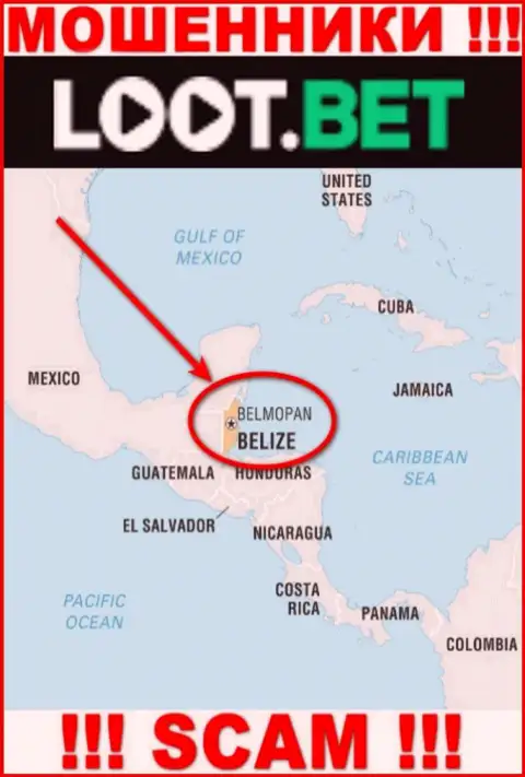Избегайте совместной работы с интернет-ворами ЛоотБет, Belize - их офшорное место регистрации