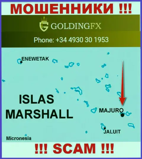 С интернет-кидалой ГолдингФХИкс очень опасно взаимодействовать, они расположены в офшоре: Majuro, Marshall Islands