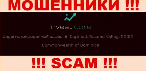 InvestCore Pro - мошенники !!! Скрылись в оффшорной зоне по адресу 8 Copthall, Roseau Valley, 00152 Commonwealth of Dominica и выманивают вложенные денежные средства реальных клиентов