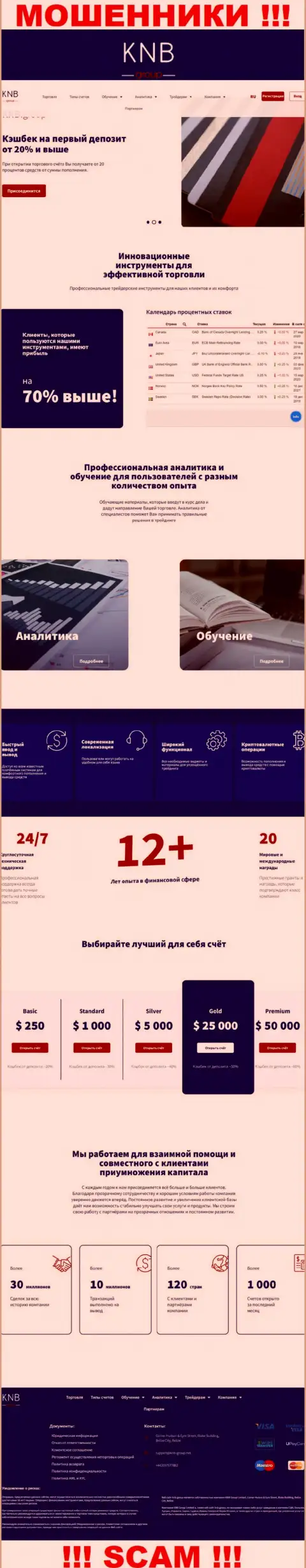 Разбор официального интернет-сервиса мошенников КНБ Групп