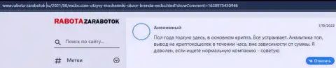 Ещё один валютный трейдер охотно поделился своим мнением о ФОРЕКС дилинговом центре EX Brokerc на ресурсе rabota zarabotok ru