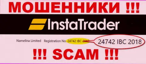 Регистрационный номер конторы Insta Trader: 24742IBC2018