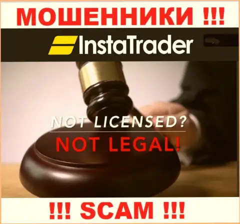У ворюг InstaTrader Net на информационном ресурсе не предоставлен номер лицензии компании !!! Будьте очень внимательны
