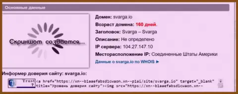 Возраст домена FOREX организации Сварга, исходя из инфы, которая получена на веб-сервисе doverievseti rf